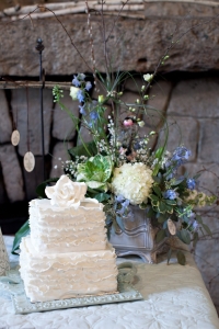 Wedding Cake and Bouquet